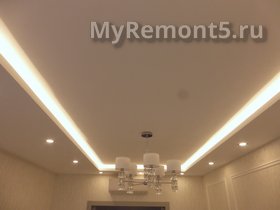 Двухуровневый потолок с подсветкой по периметру