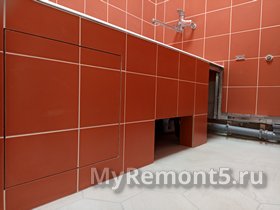 Экран под ванной из плитки