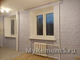 Кухня совмещена с гостинной